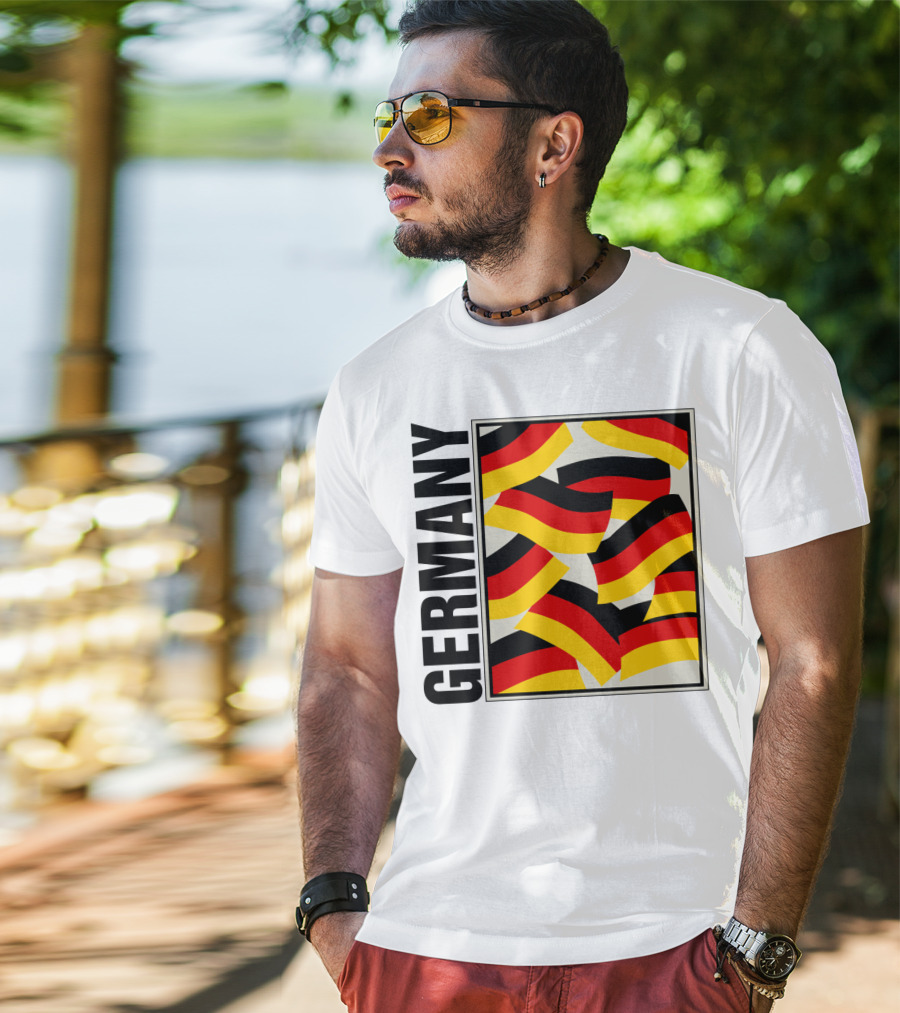 Germany Bold Black Text With Vibrant Flag T-Shirt