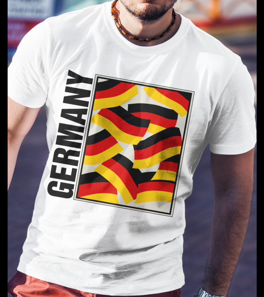 Germany Bold Black Text With Vibrant Flag T-Shirt