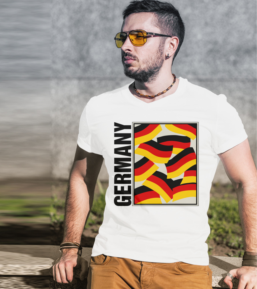 Germany Bold Black Text With Vibrant Flag T-Shirt