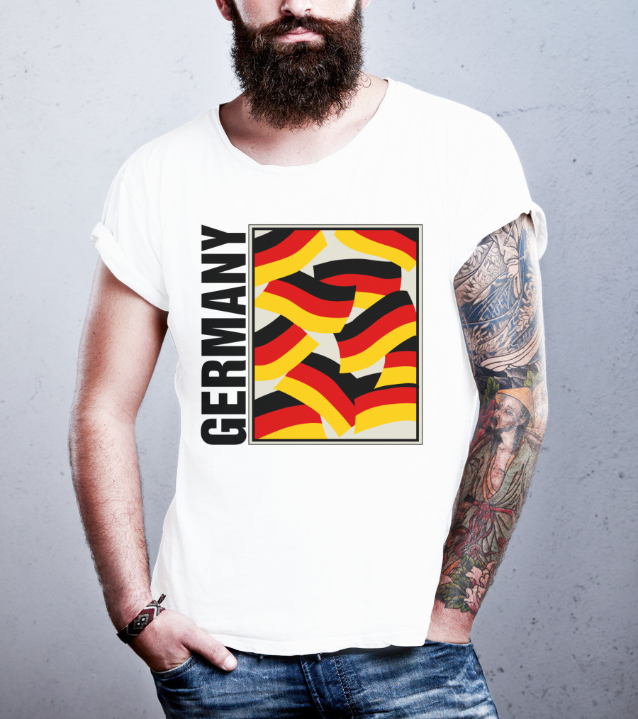 Germany Bold Black Text With Vibrant Flag T-Shirt