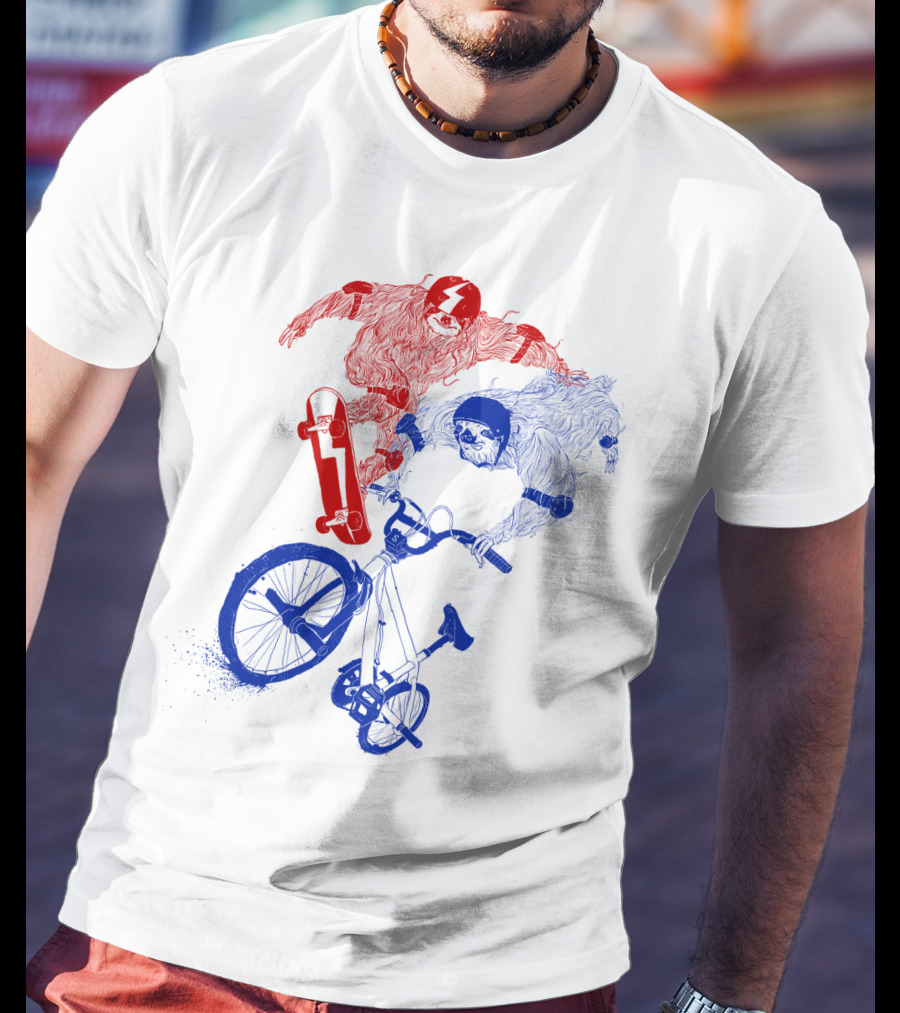 Sloth Air Extreme Skateboarding And BMX Action T-Shirt