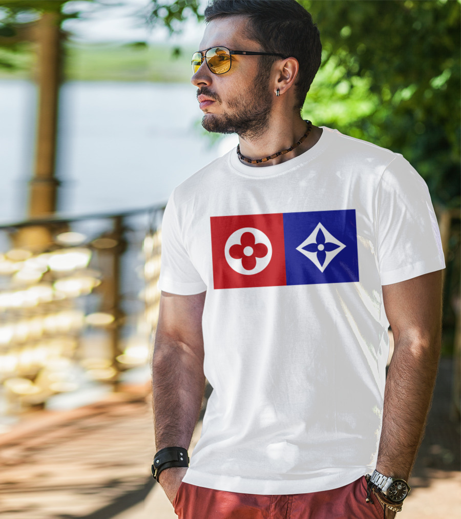 Best Dual Icon Flower Emblems T-Shirt