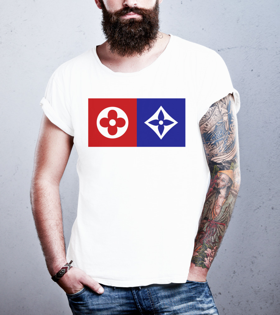 Best Dual Icon Flower Emblems T-Shirt