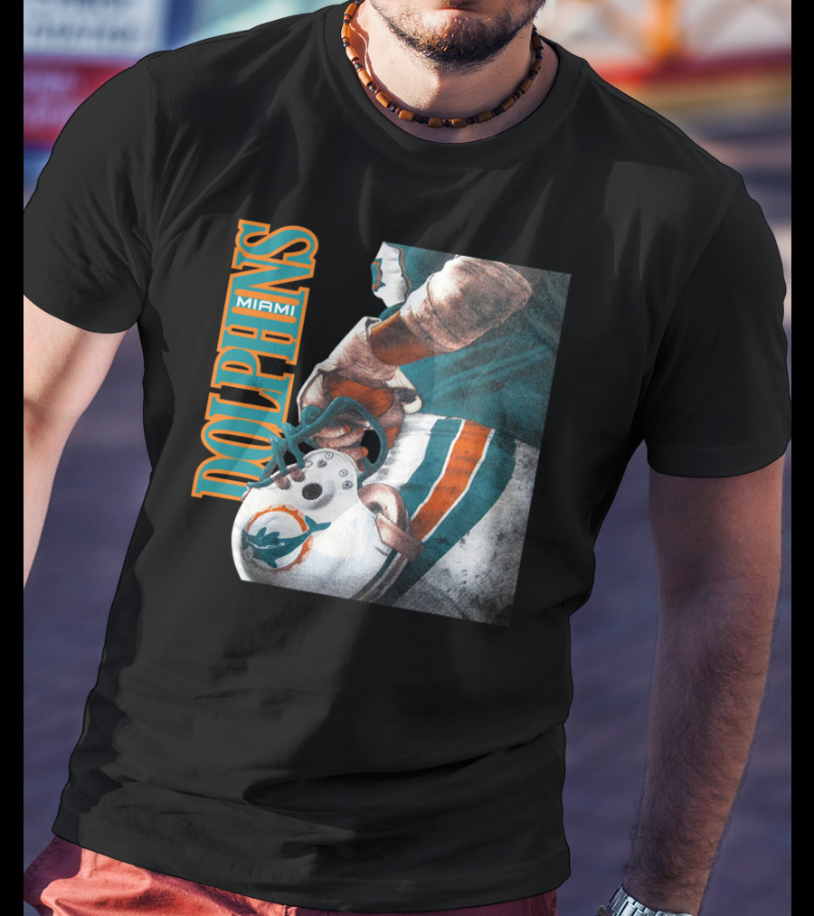 Miami Dolphins Football Helmet T-Shirt