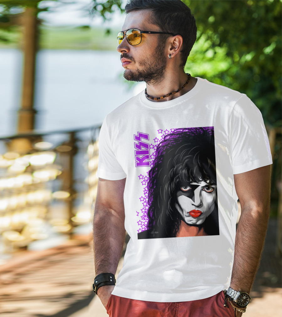 KISS Paul Stanley Starchild Icon With Purple Stars T-Shirt