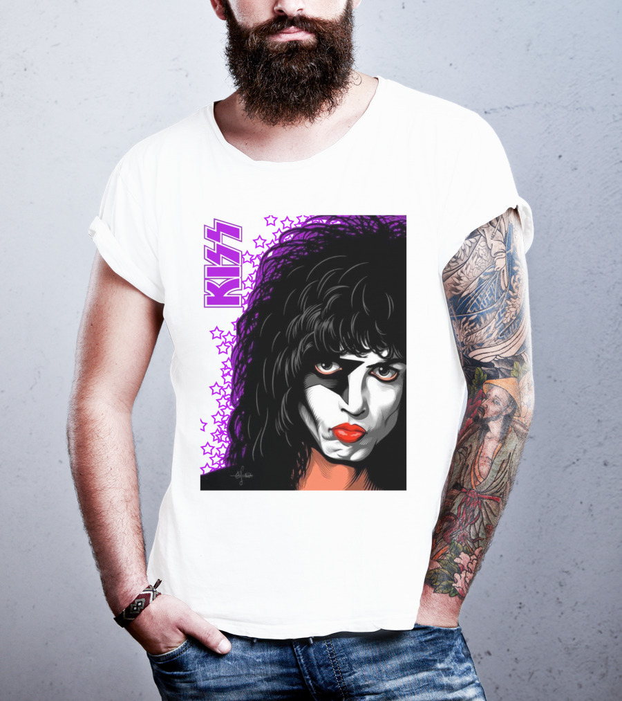 KISS Paul Stanley Starchild Icon With Purple Stars T-Shirt