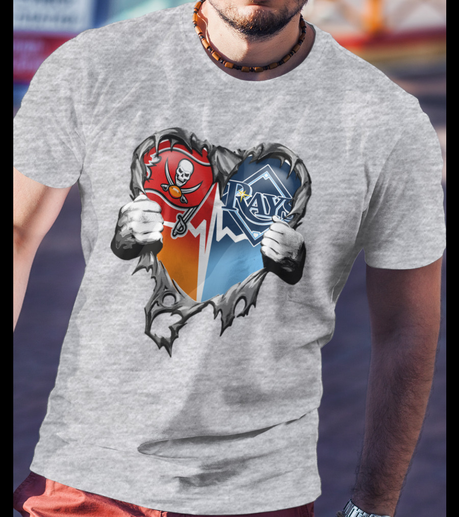 Tampa Bay Buccaneers Rays Heart T-Shirt