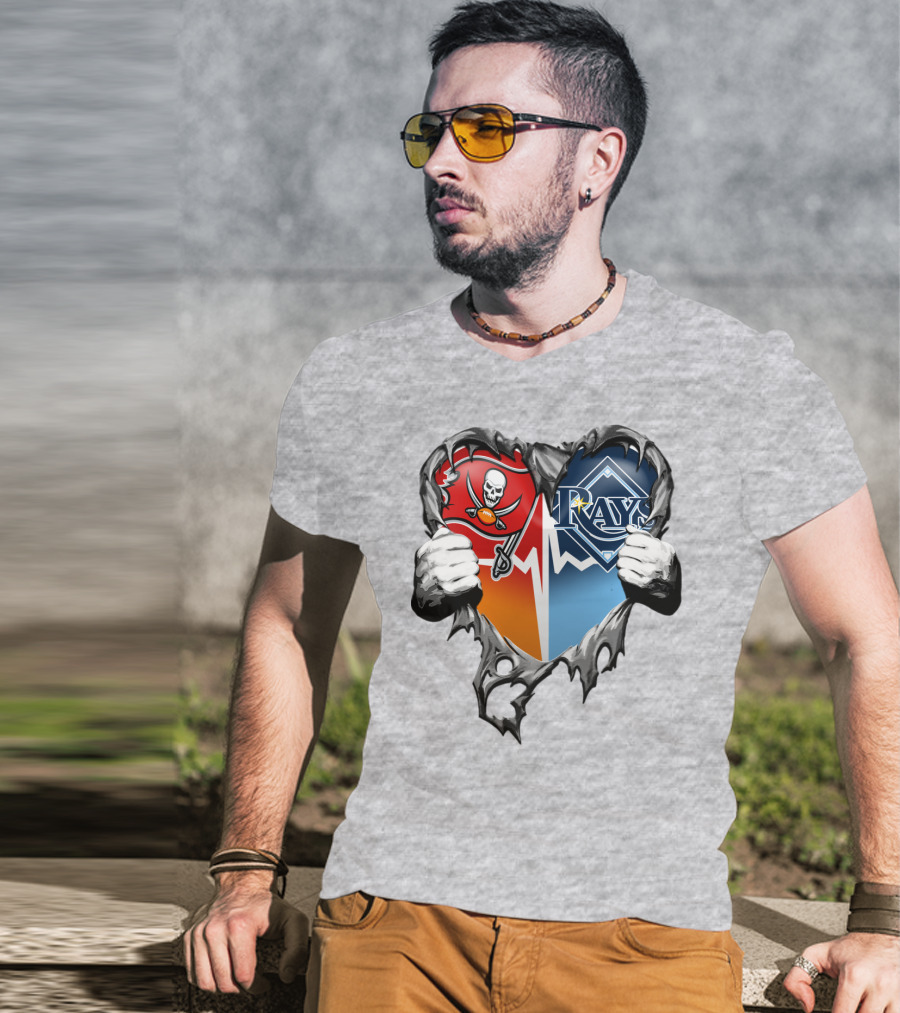 Tampa Bay Buccaneers Rays Heart T-Shirt