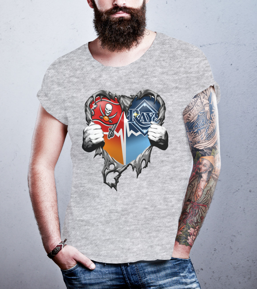 Tampa Bay Buccaneers Rays Heart T-Shirt