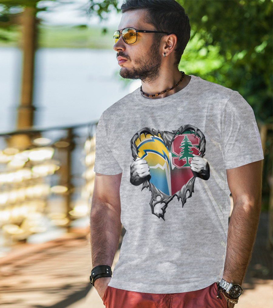 Los Angeles Chargers Stanford Tree Heart T-Shirt