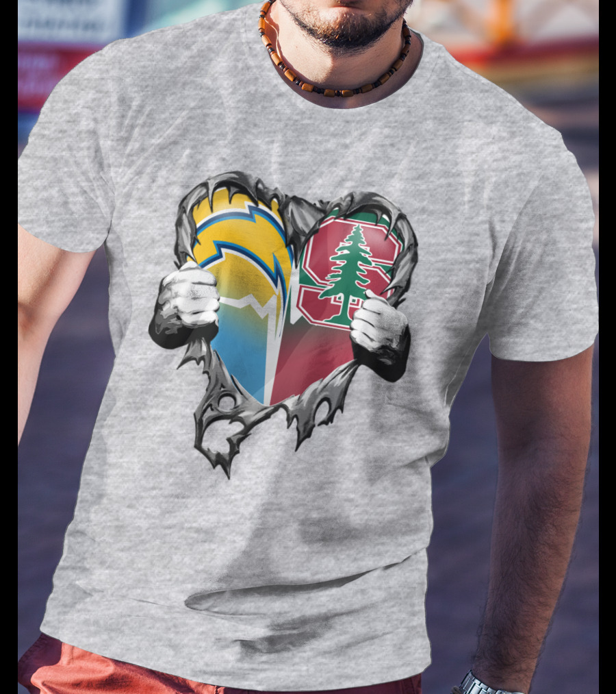Los Angeles Chargers Stanford Tree Heart T-Shirt