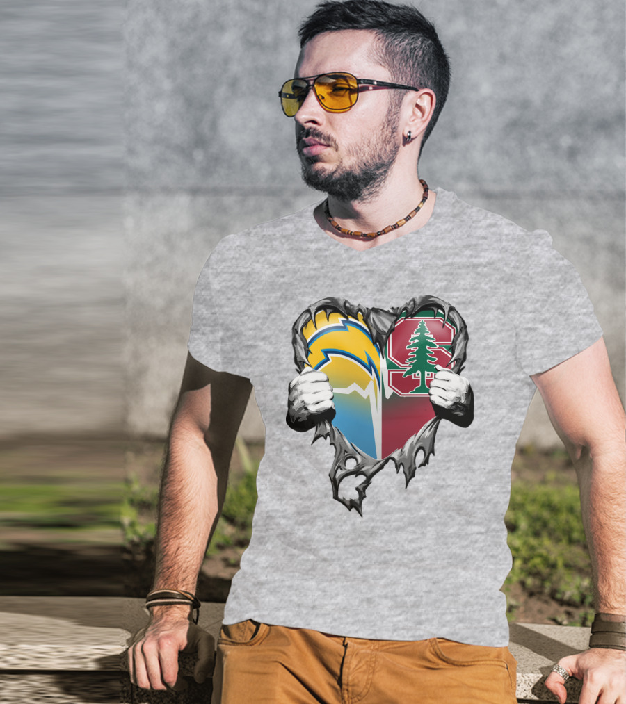 Los Angeles Chargers Stanford Tree Heart T-Shirt