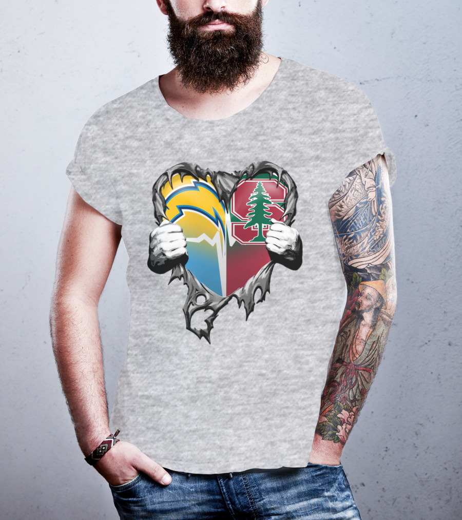 Los Angeles Chargers Stanford Tree Heart T-Shirt