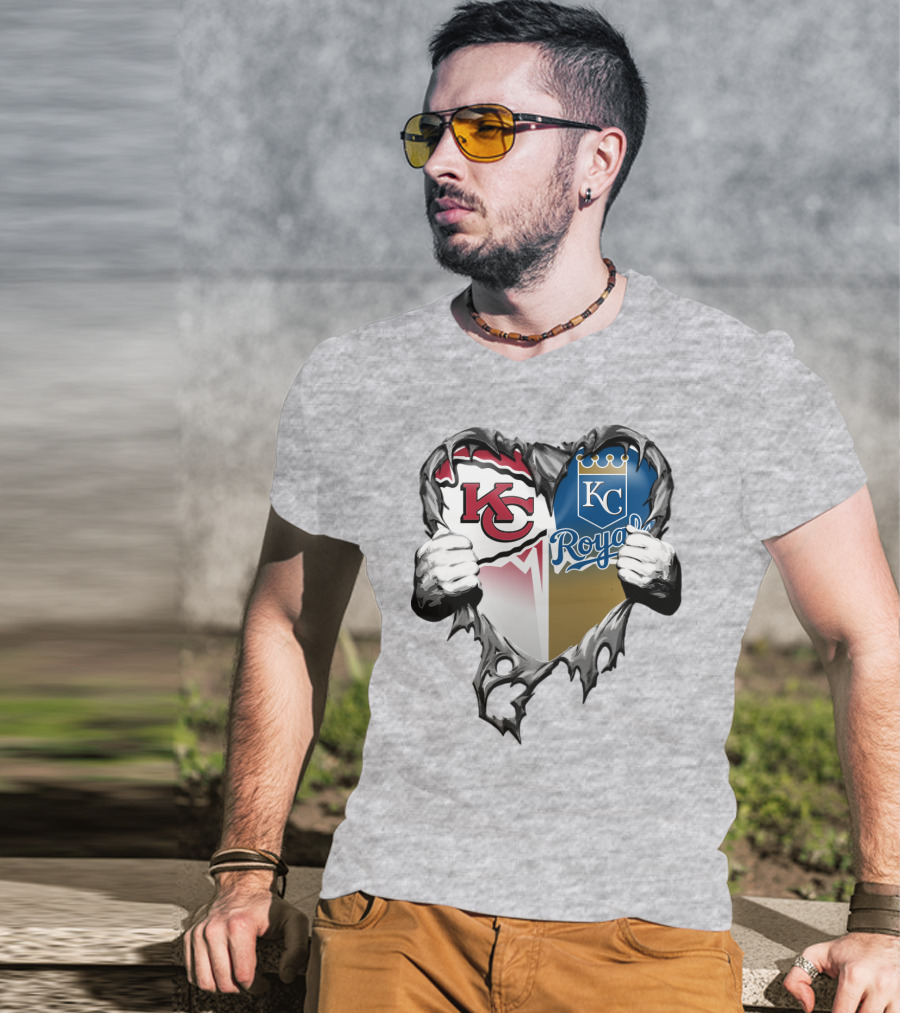 Kc Chiefs And Kc Royals Heart T-Shirt
