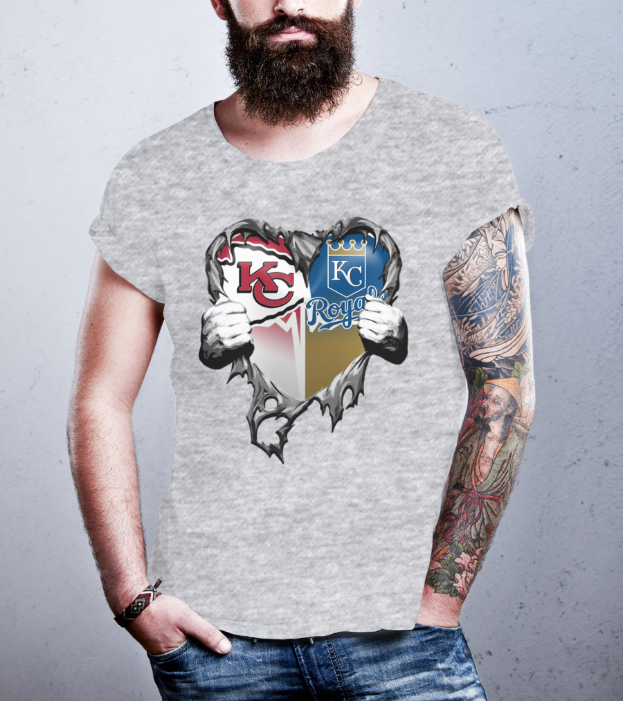 Kc Chiefs And Kc Royals Heart T-Shirt