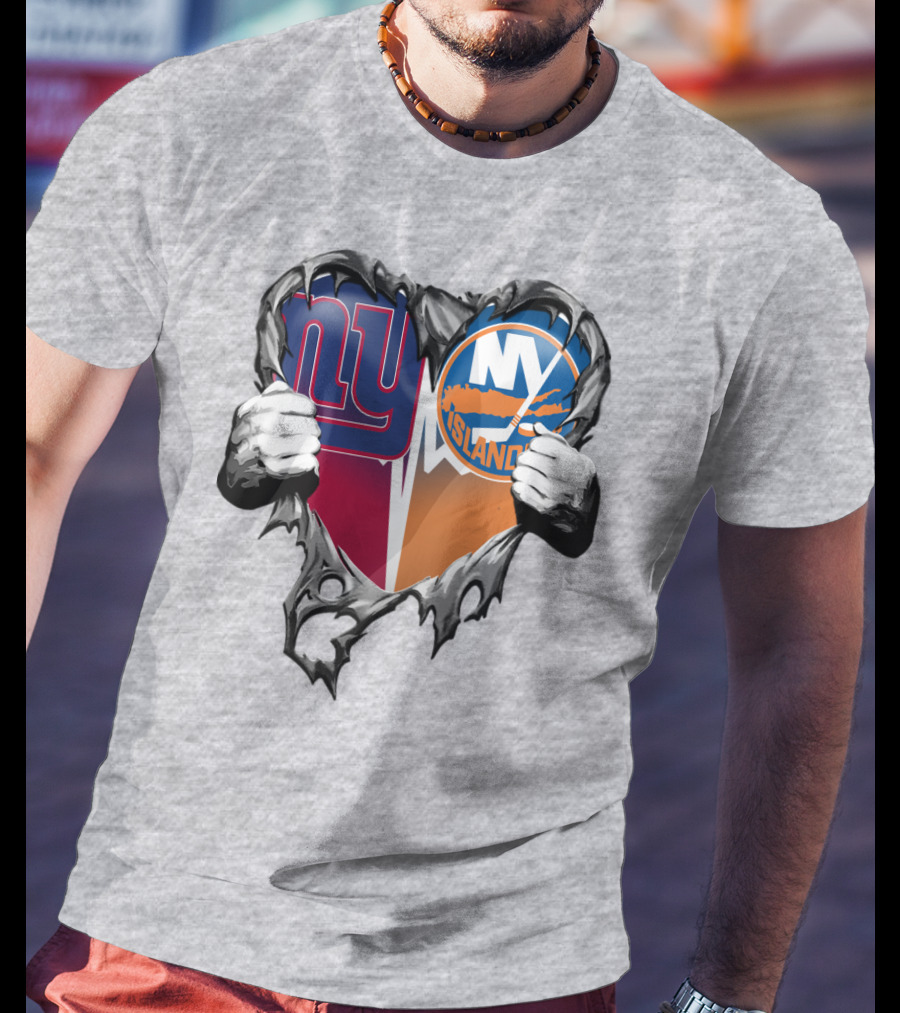 Ny Giants And Ny Islanders Heart T-Shirt