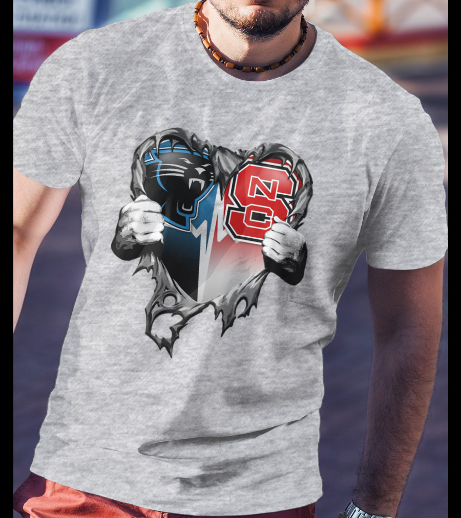 Carolina Panthers Nc State Heart T-Shirt