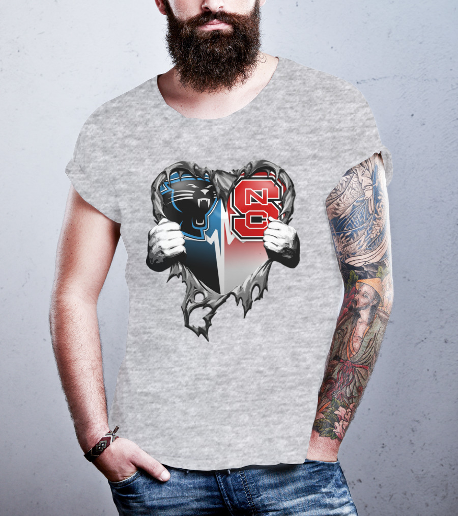 Carolina Panthers Nc State Heart T-Shirt