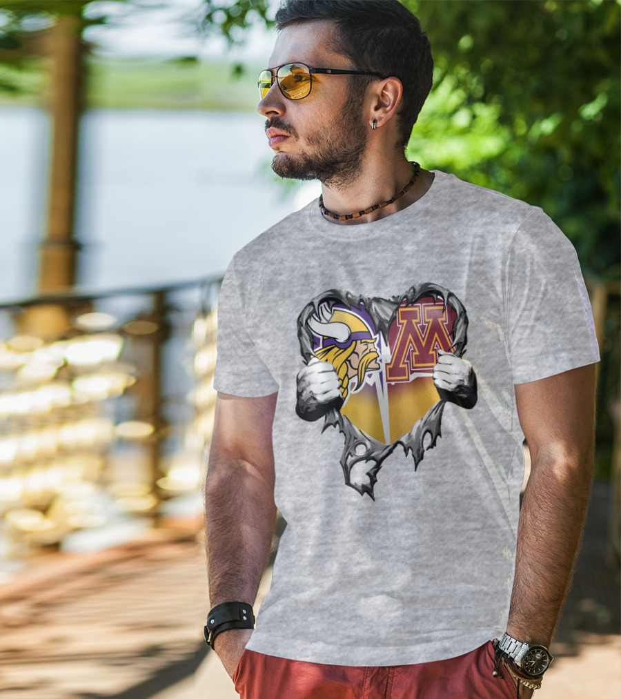 Vikings Minnesota Split Heart T-Shirt