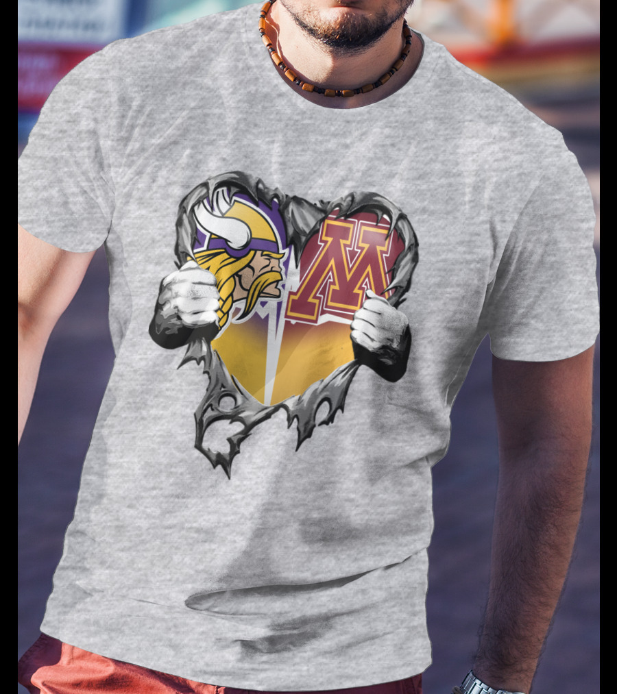 Vikings Minnesota Split Heart T-Shirt