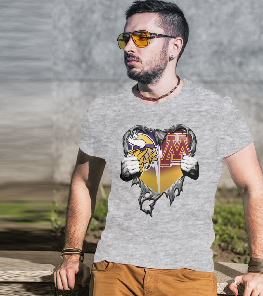 Vikings Minnesota Split Heart T-Shirt