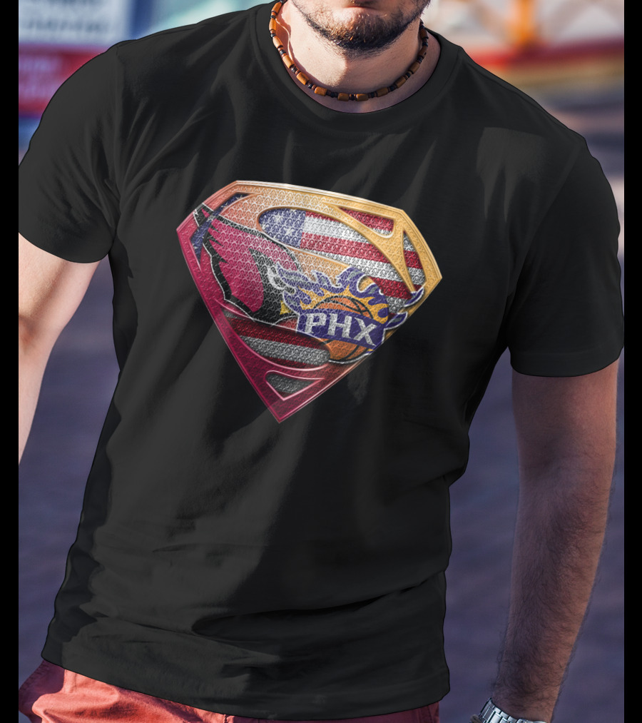 Superman Logo Phoenix Suns American Flag T-Shirt