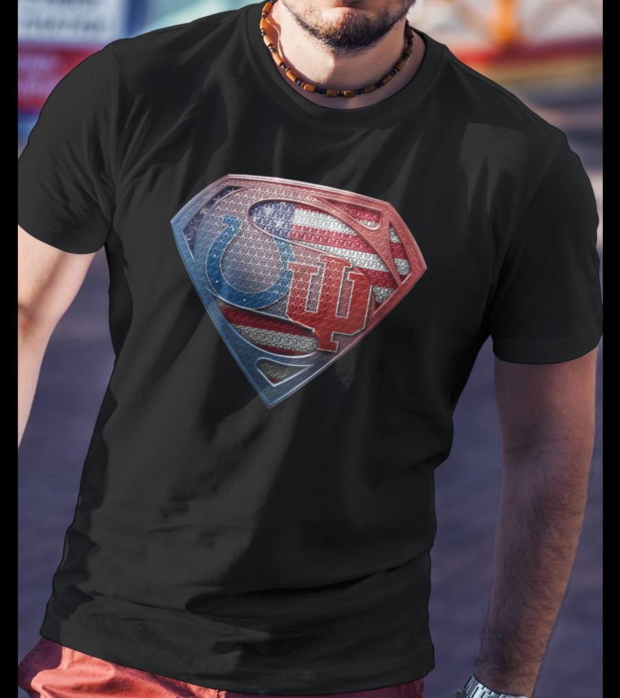 Colts Iu American Flag Superman Shield T-Shirt