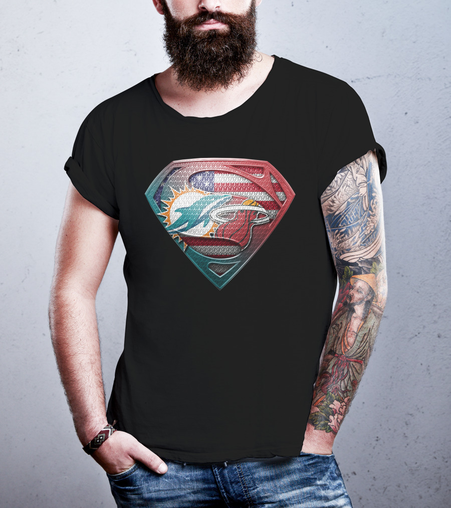 Superman Miami Dolphins American Flag T-Shirt
