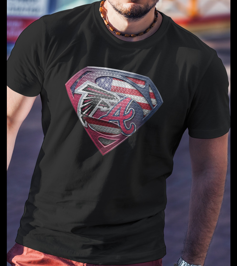 Falcons Braves American Flag Superman Logo Sspus059 T-Shirt