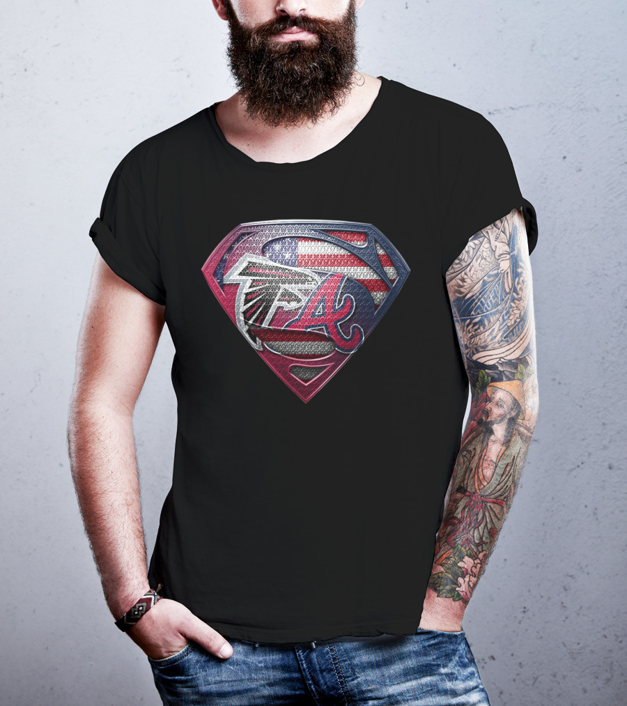 Falcons Braves American Flag Superman Logo Sspus059 T-Shirt
