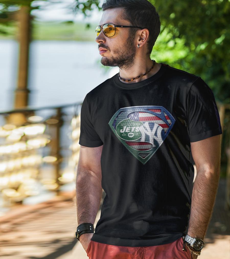 New York Jets Yankees Usa Shield T-Shirt