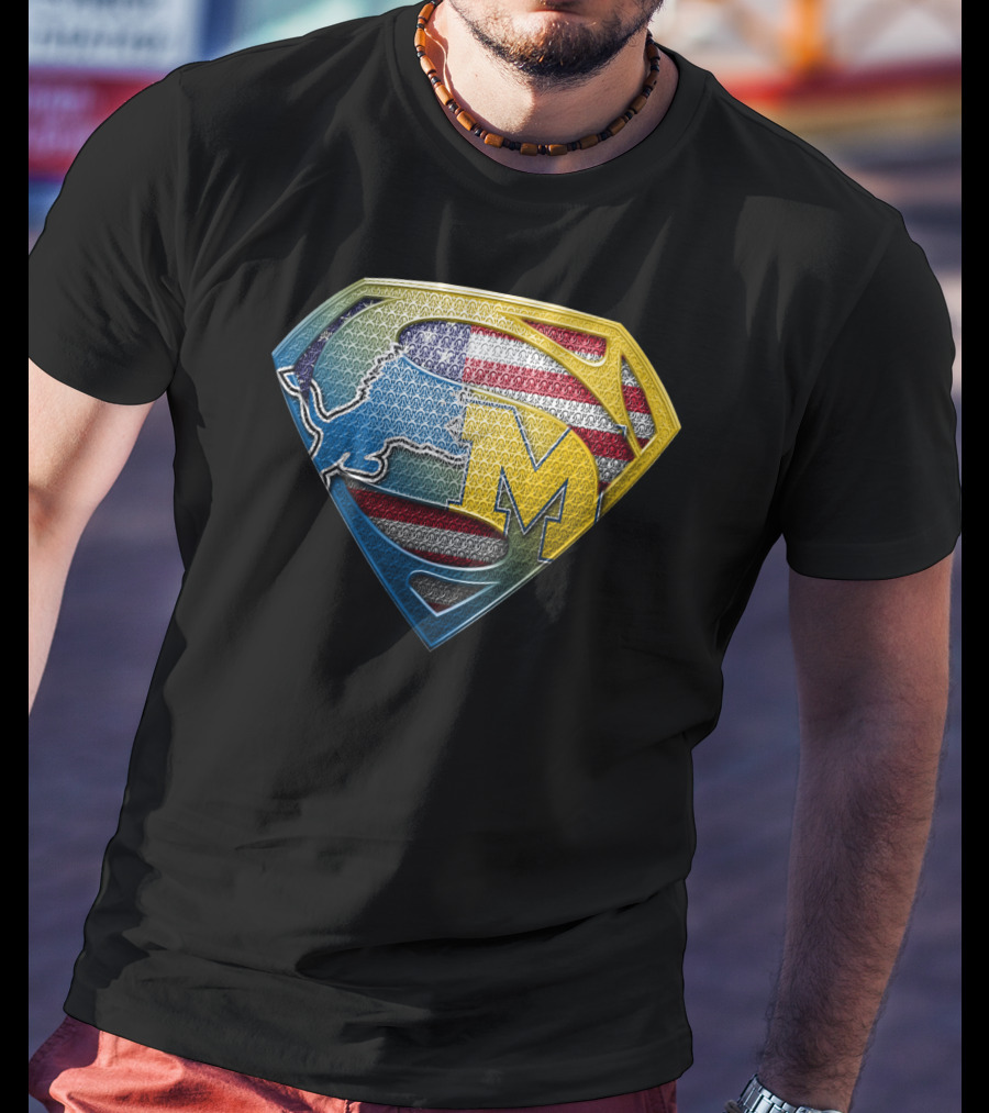 Superman Buffalo Michigan American Flag Logo Sspus077 T-Shirt