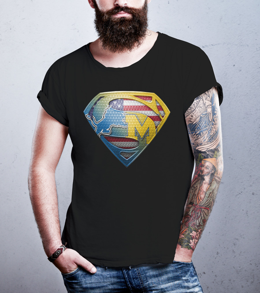 Superman Buffalo Michigan American Flag Logo Sspus077 T-Shirt