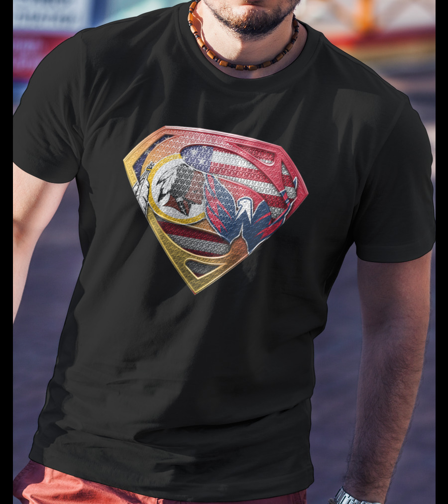 Washington Dc Sports Team Logos Superman Shield T-Shirt