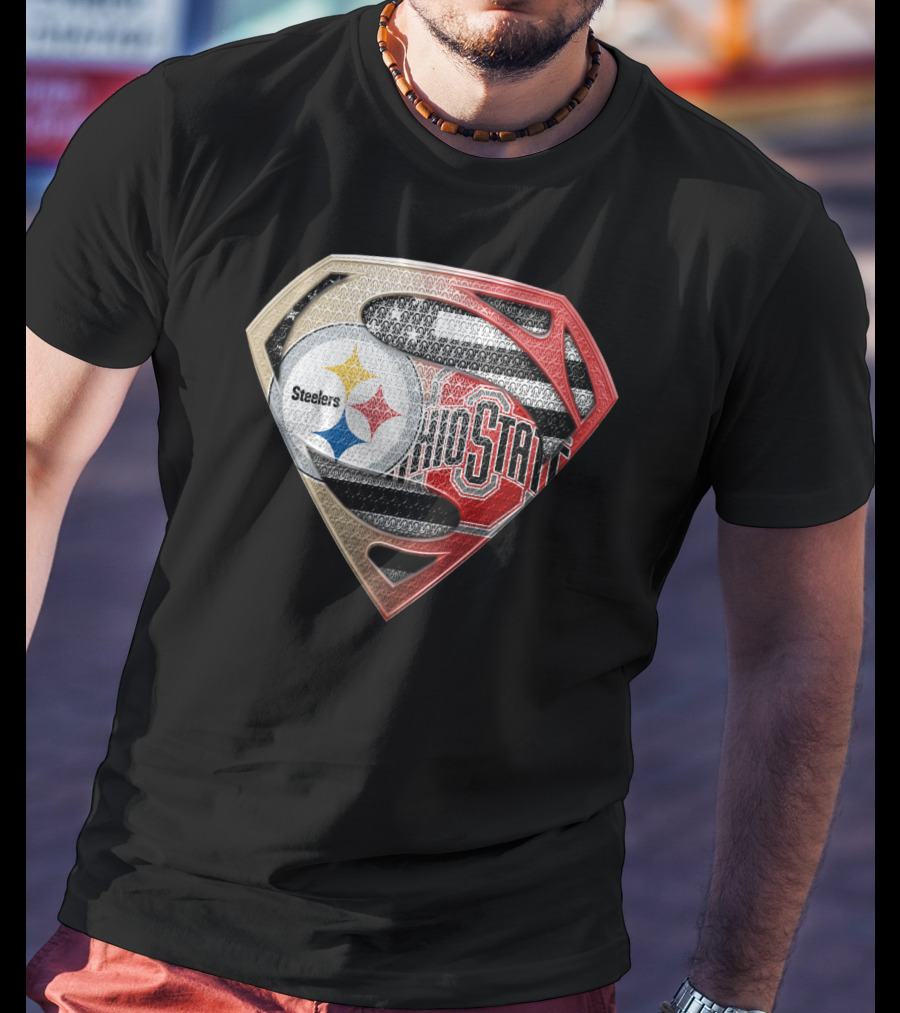 Steelers Ohio State Superman Logo Fusion T-Shirt