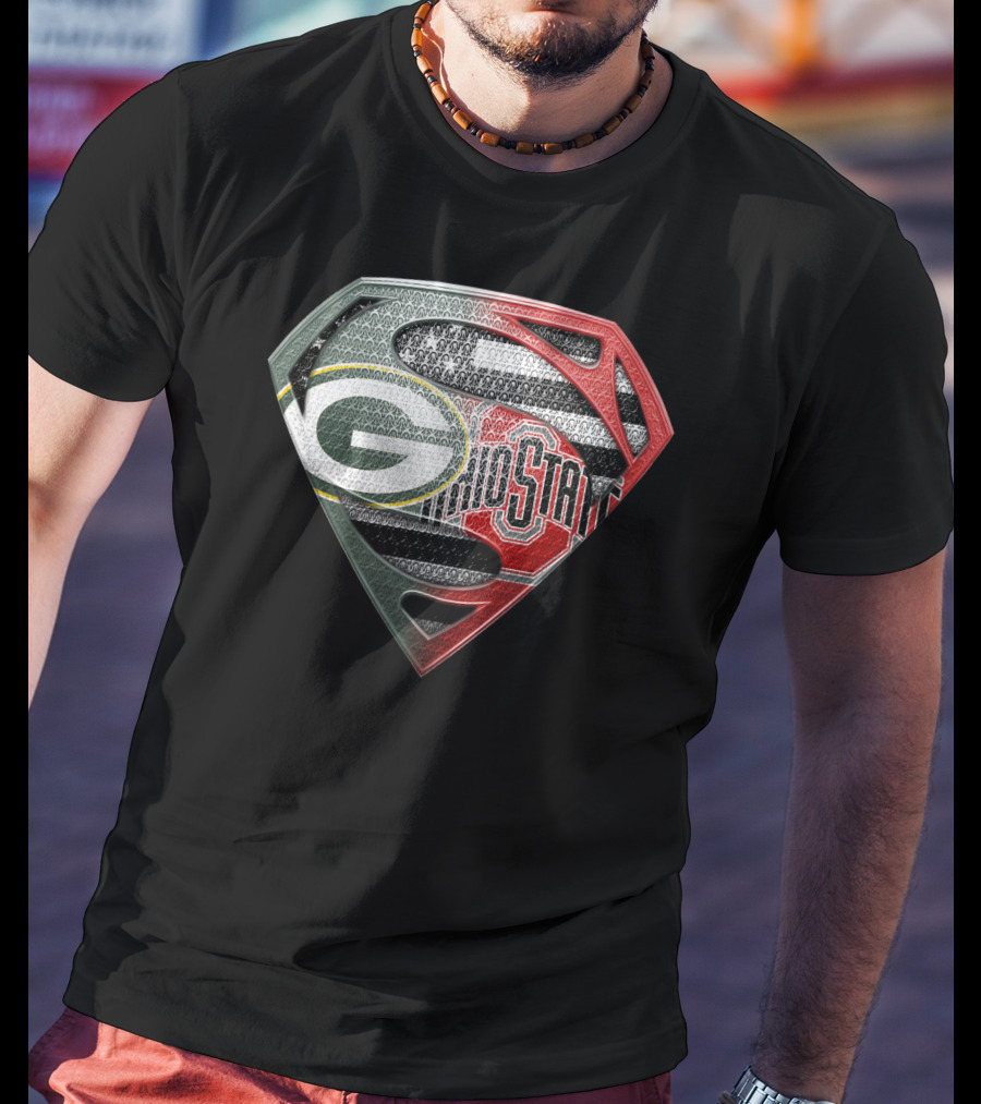 Packers Ohio State Superman Logo Fusion Sspus140 T-Shirt