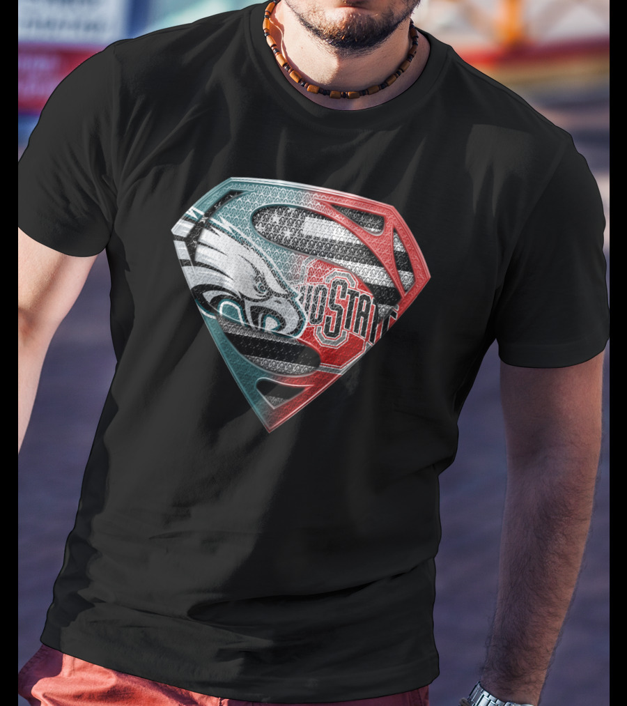 Philadelphia Eagles Ohio State Superman Shield T-Shirt