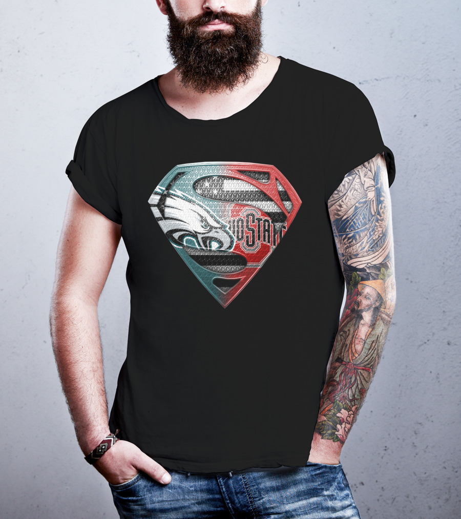 Philadelphia Eagles Ohio State Superman Shield T-Shirt