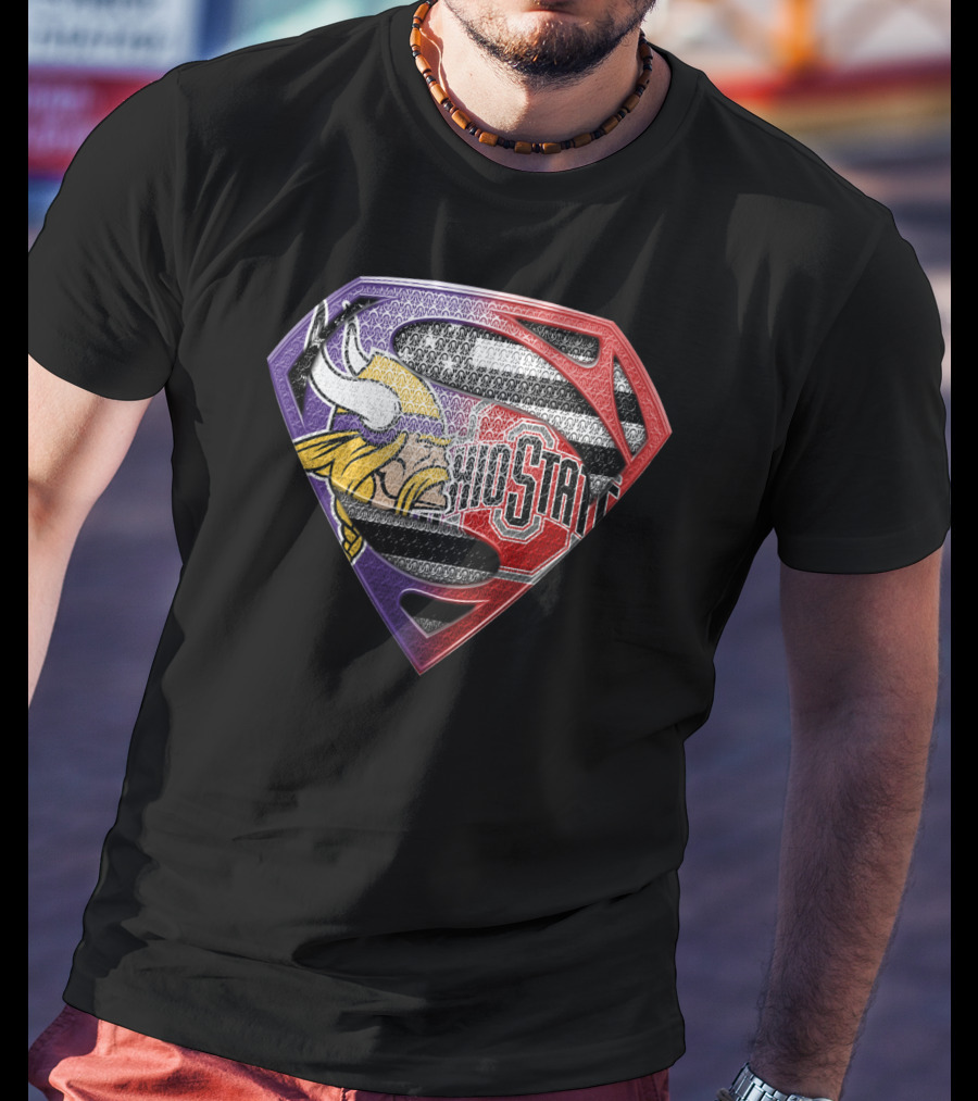 Minnesota Vikings Ohio State Blend Superman T-Shirt