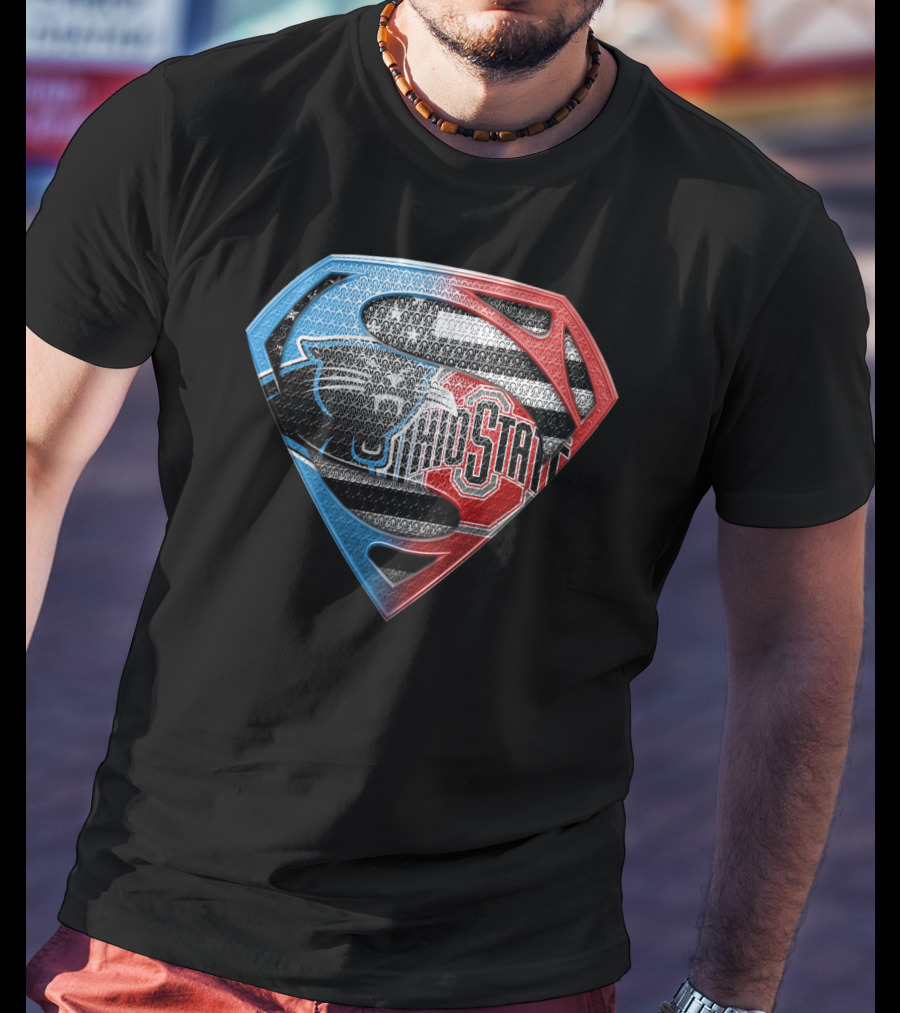 Carolina Panthers Ohio State Superman Shield T-Shirt