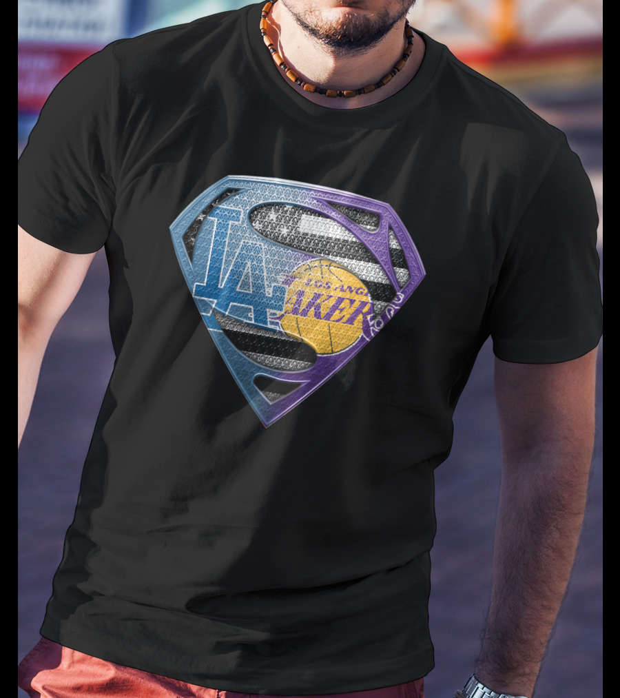 Lakers Superman Logo Los Angeles Basketball Icon Sspus156 T-Shirt