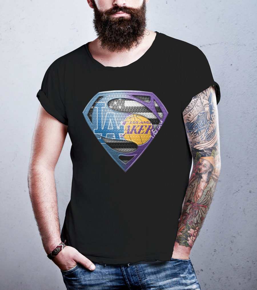 Lakers Superman Logo Los Angeles Basketball Icon Sspus156 T-Shirt
