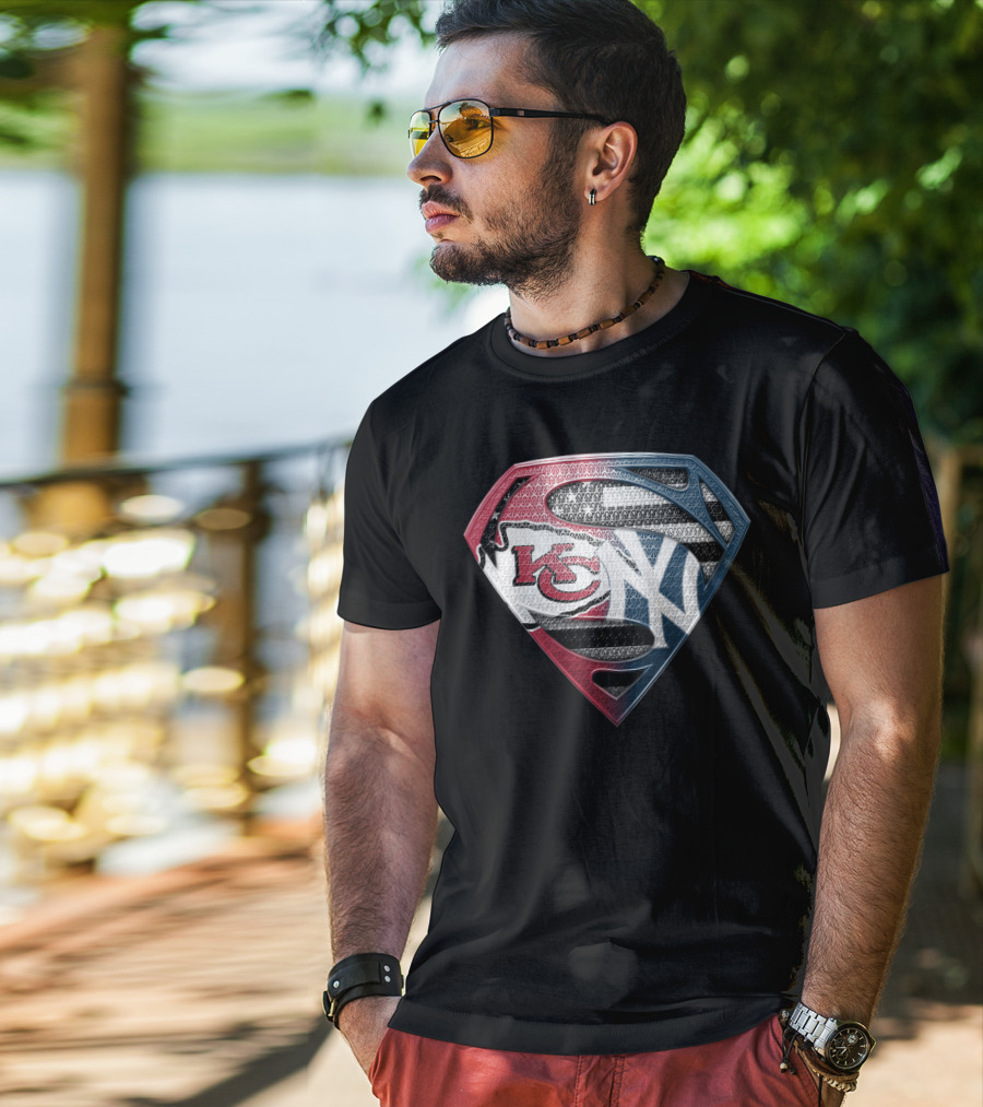 Kansas City Chiefs New York Yankees Superman T-Shirt