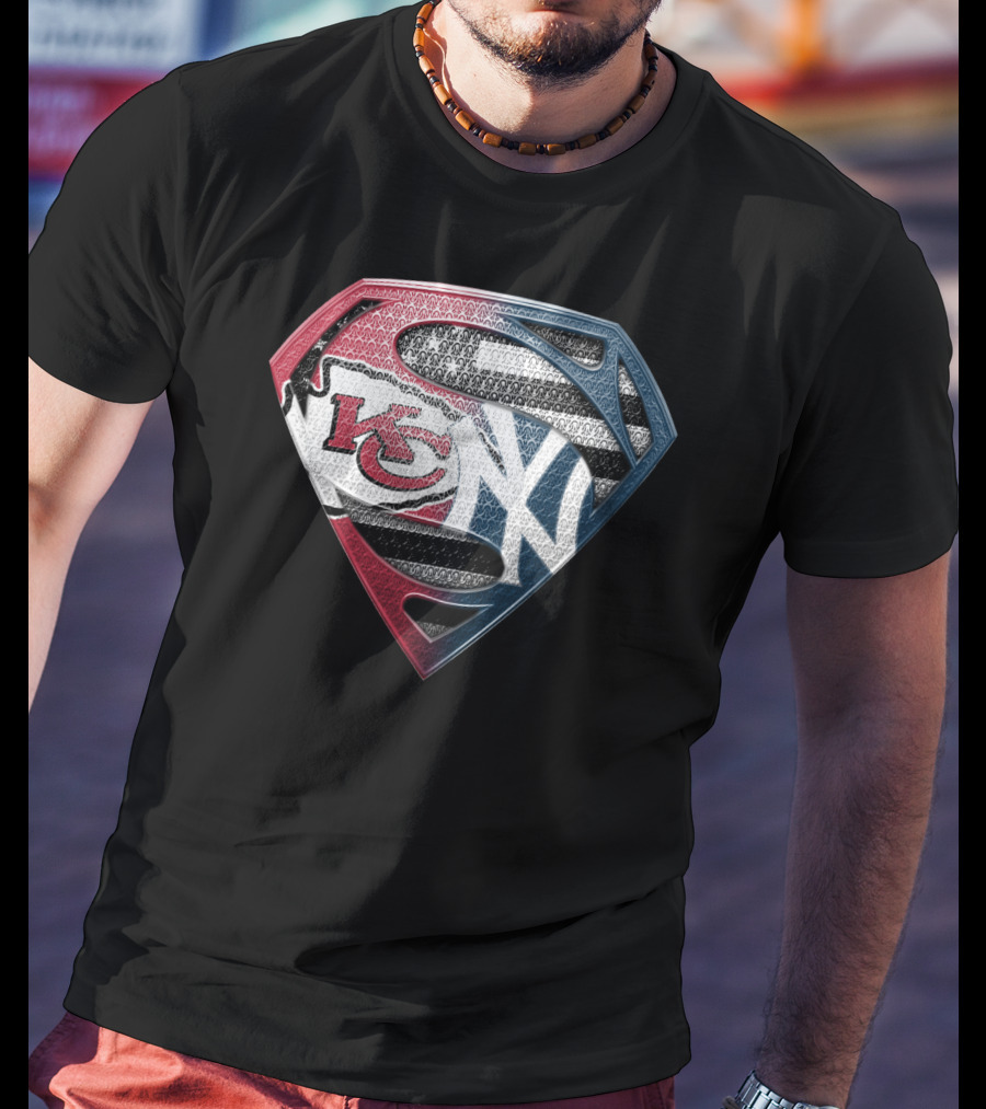 Kansas City Chiefs New York Yankees Superman T-Shirt