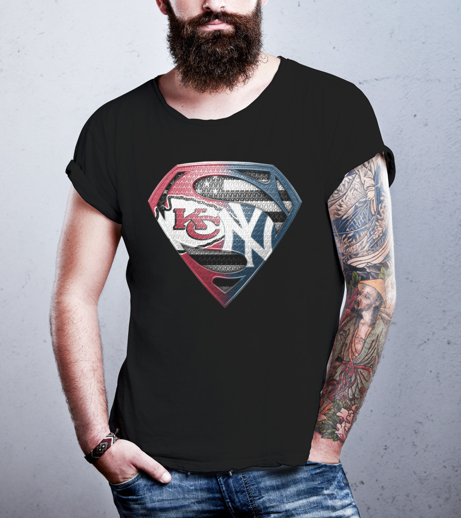 Kansas City Chiefs New York Yankees Superman T-Shirt