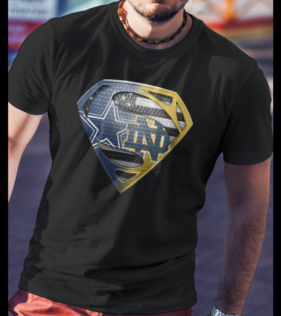 Notre Dame Dallas Cowboys Superman Shield T-Shirt