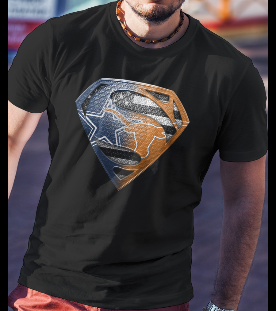 Texas Longhorns Dallas Cowboys Superman Logo Mashup T-Shirt