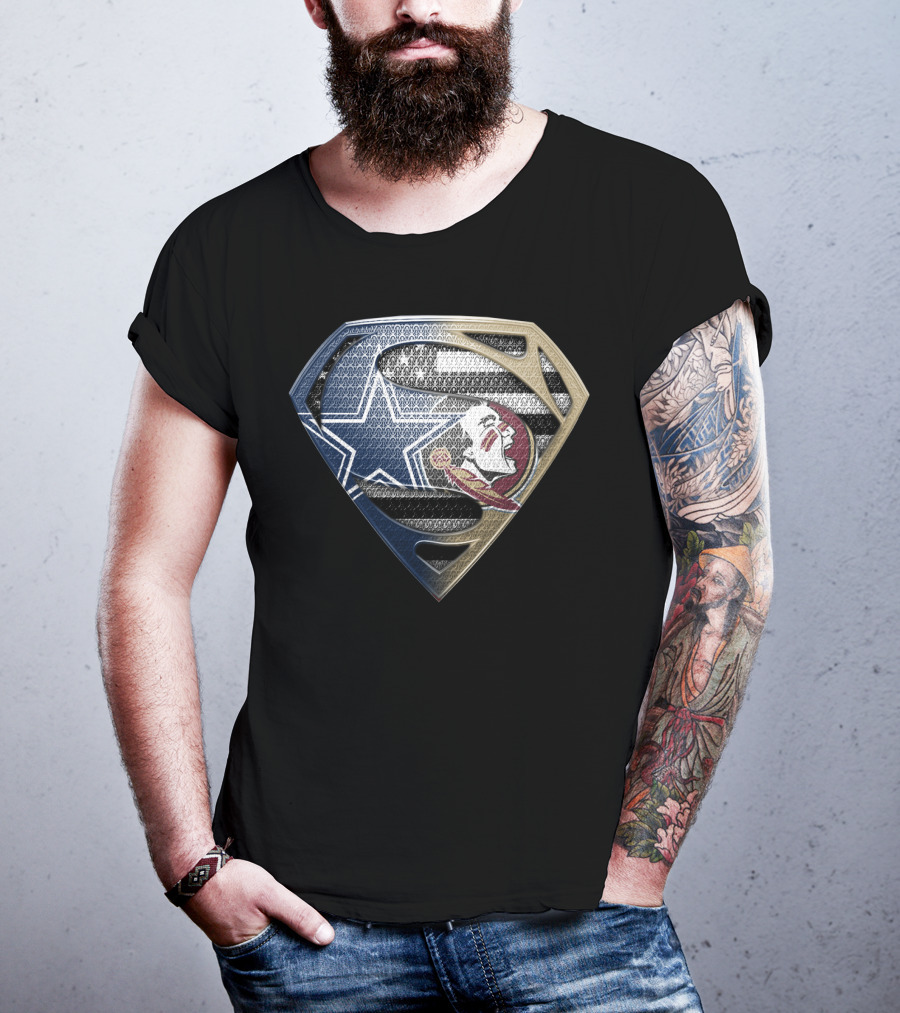 Cowboys Seminoles Superman Logo Fusion T-Shirt