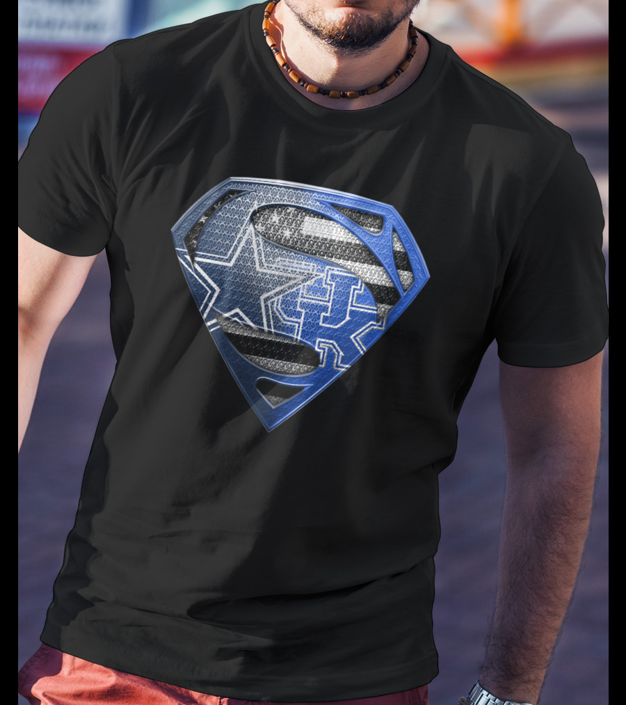 Dallas Kentucky Superman Shield Football Basketball T-Shirt