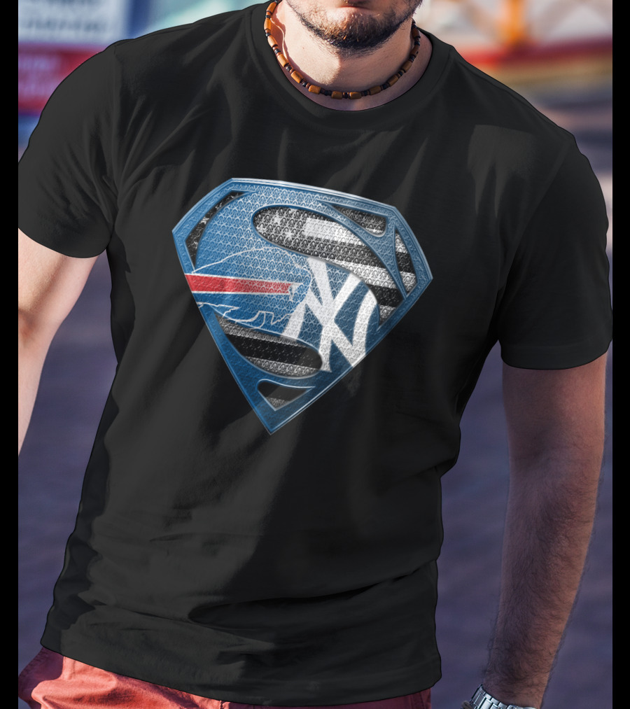 Buffalo Bills Superman New York Yankees T-Shirt